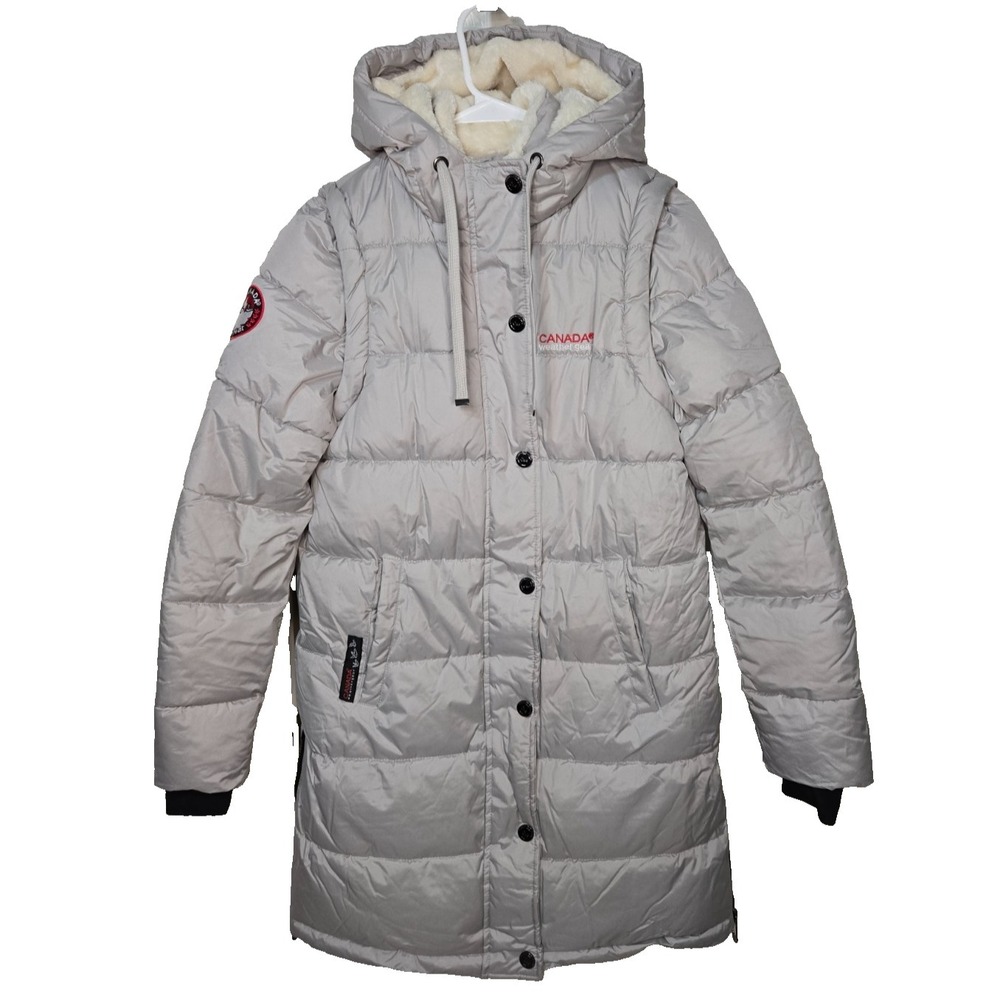 Canada Weather Gear 2 n 1 Heavyweight Puffer Coat/Vest Women's S Gray NWT Flawed
